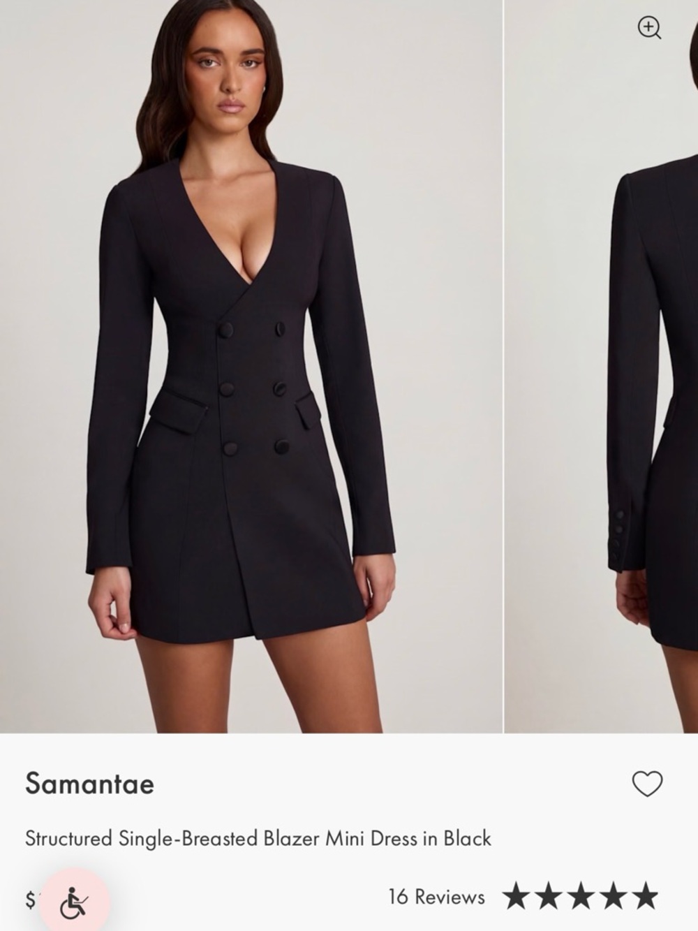 Oh Polly Black Structured Single-Breasted Blazer Mini Dress